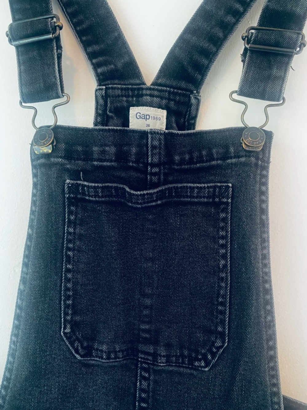 GAP Black Denim Overalls with Adjustable Straps